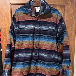 L.L. Bean Men's Multicolor Striped Shirt Jacket